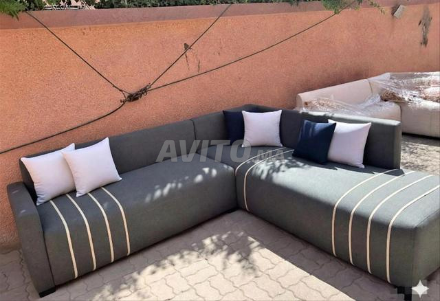 Salon L Moderne Tissu Anti-Tache et 6 Coussin - 2
