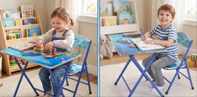 Table et chaise pour enfants pour étudier et colorier - Pliable