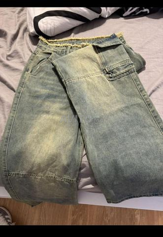 jean cargo bleu délavé vintage - 2