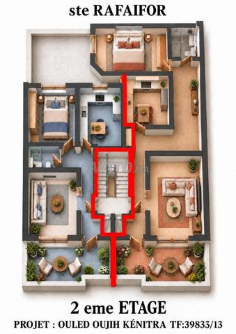 Appartement à vendre 74 m² à Kénitra WLAD WJIH - 2