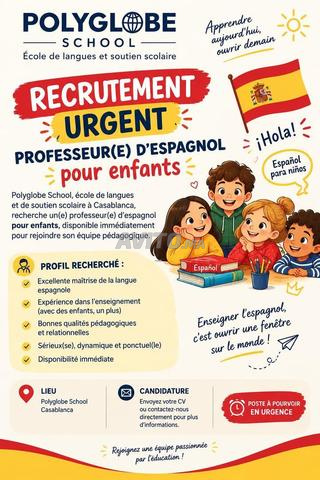 PROFESSEUR(E) D’ESPAGNOL POUR ENFANTS