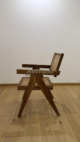 Lot de 6 chaises en bois et cannage - 2
