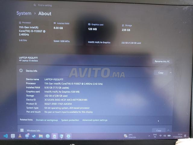 PC portable HP - Core i5-1135G7 11ème génération - 2