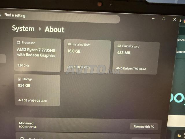 Lenovo LOQ Ryzen 7 RTX 4050 16 Go SSD 1 To - 2