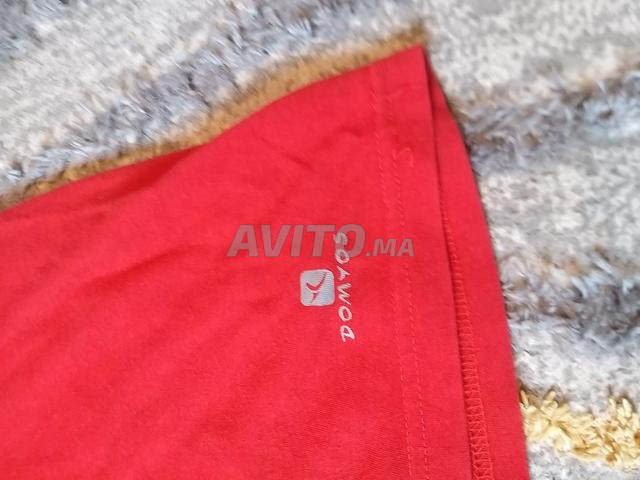 T-shirt rouge Domyos original en coton, idéal pour le sport, excellent état - 2