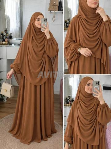 عباءة مع شال من ثوب الكريب