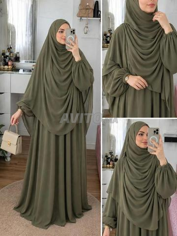 عباءة مع شال من ثوب الكريب - 2
