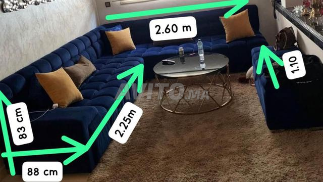 كنبة مريحة على شكل L مقاومة للبقع، بدون طاولة - 2