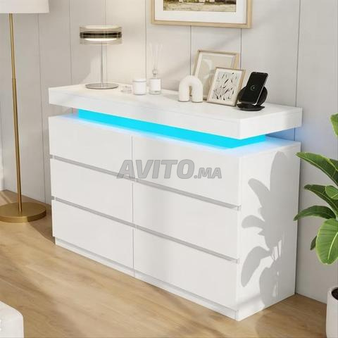 Commode 6 tiroirs chapeau coulissant LED - 2