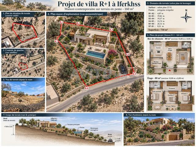 Terrain de 730m2 à 15min d'Agadir