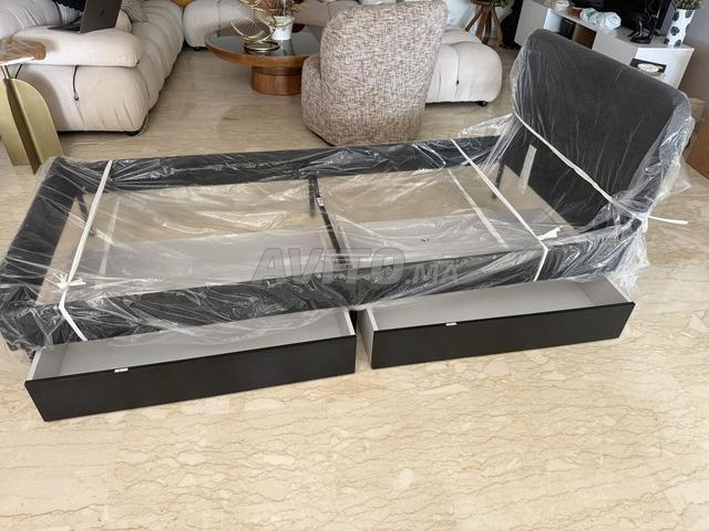 سرير IKEA SLATTUM 90x200 و 2 درج بعجلات