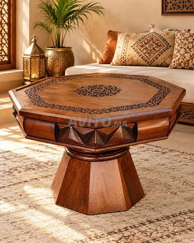 Nouvelle table de salon luxueuse traditionnelle avec sculpture manuelle authentique