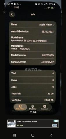 Apple Watch SE GPS 2e Gén 40mm Batterie 100% - 2