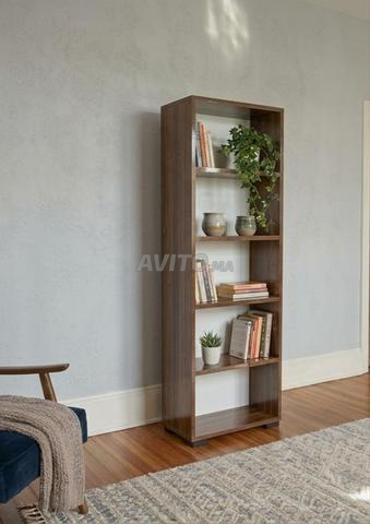 Bibliothèque marron en MDF H158xL40xP24cm - 2
