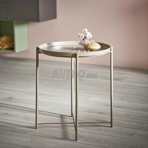 Table d'appoint ronde en métal avec plateau amovible - 2