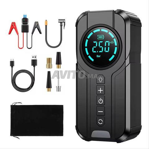 Démarreur 12V Gonfleur pneu Power Bank Lampe 4In1 - 2