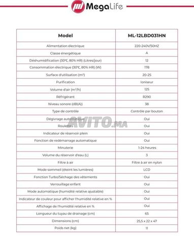 Déshumidificateur MegaLife 12L – Confort et pureté dans votre maison ! - 2