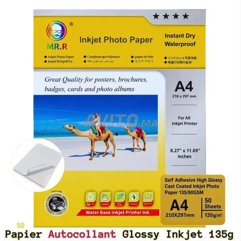 Papier Autocollant Photo Brillant MR.R A4 135g 50 Feuilles - 2