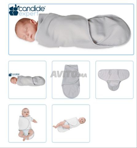 2 بطانيات لف الطفل من Candide Candizen رمادية اللون