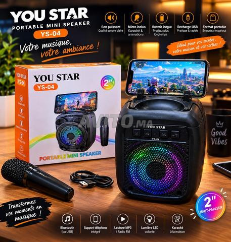 Enceinte YOU STAR avec microphone et éclairage LED 🎤
