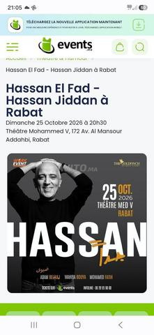 2 billets VIP à vendre spectacle Al Fad