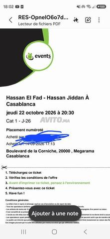 Deux billets spectacle Hassan Elfad 22/10