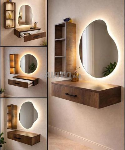 Pack coiffeuse miroir et niche LED - 2