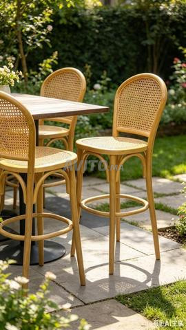 Tabouret de bar style bistrot / cannage (Neuf)