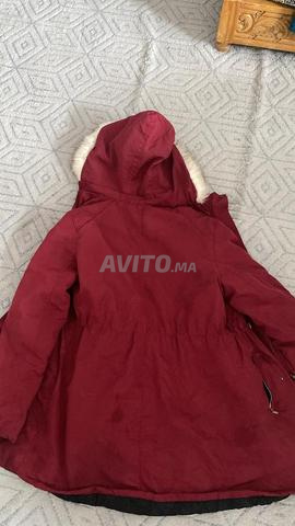 🌹 Longue parka femme bordeaux avec capuche - 2