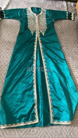 Caftan marocain élégant vert émeraude - 2
