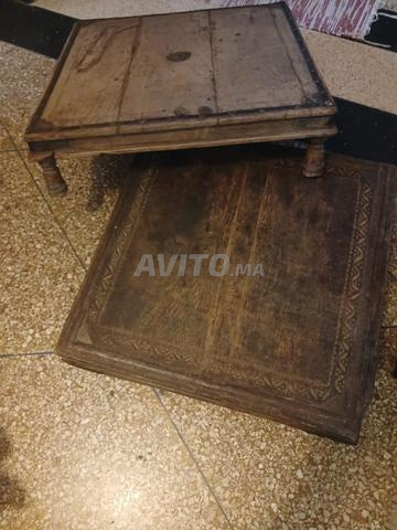 Paire de Tables Basses Indiennes Authentiques - 2