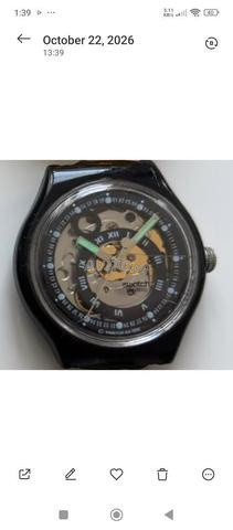 Montre Swatch mécanique transparente cadran noir sans pile - 2