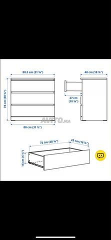 Commode blanche composée de 3 tiroirs en bon état - 2