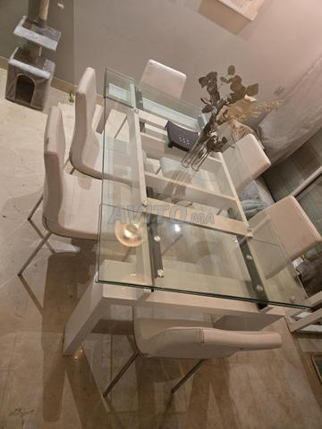 Table à manger en verre extensible 8 chaises - 2