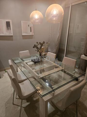 Table à manger en verre extensible 8 chaises