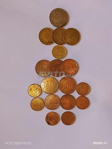 Monnaies de 6 pays. Espagne. Maroc. Italie. France. Turquie. Russie