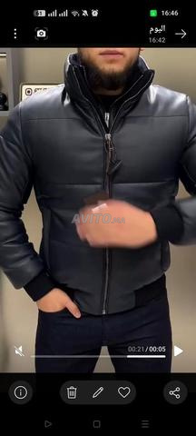 Veste élégante en cuir noir pour homme, hiver - 2