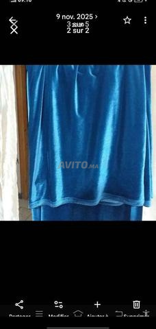 Tissu moubère pour djellabas et caftans couleur bleu pétrole - 2