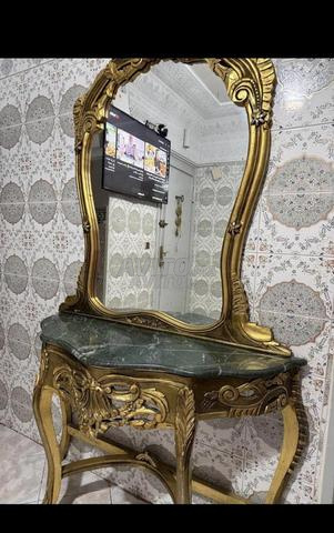 Console marbre bois - 2
