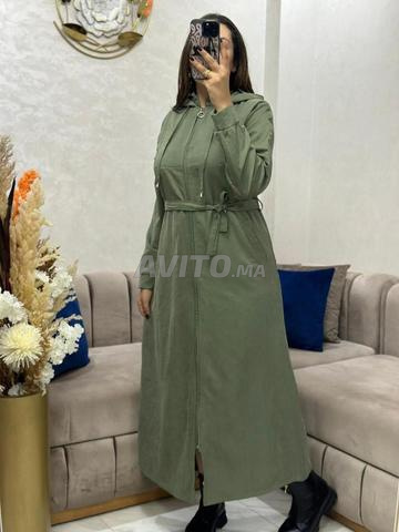 Manteau zippé avec ceinture et poche en tissu trench - 2