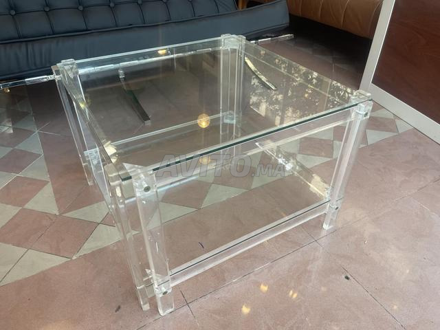 Table vintage plexiglas base - 2