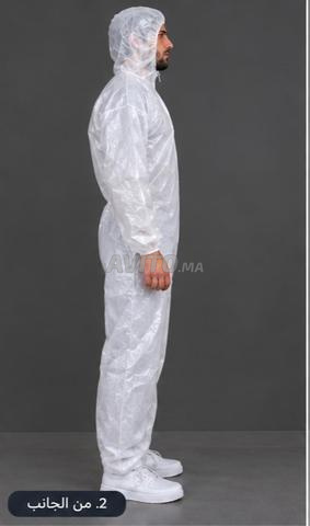 بدلة واقية بيضاء مع غطاء رأس - 2