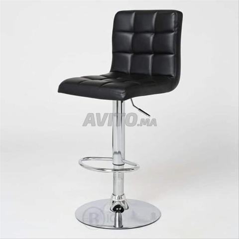 Tabouret Chaise en Similicuir Noir - 2