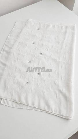 Gandoura Hmaoui Blanc avec Foulard Taille M L - 2