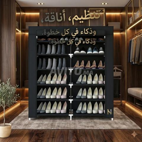 خزانة أحذية بـ 6 طبقات وأبواب مزدوجة