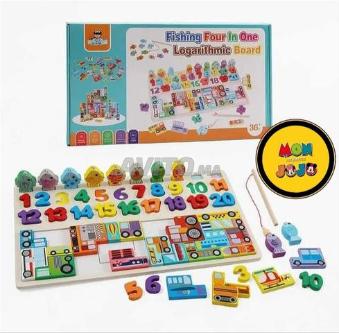 Jeu de société en bois pour enfants, incluant chiffres et lettres - 2