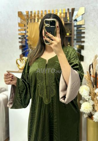 Caftan en tissu Mebara gravé soie, première qualité, doux et fluide - 2