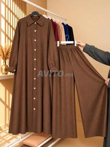 كسوة طويلة بالسروال العريض المناسب