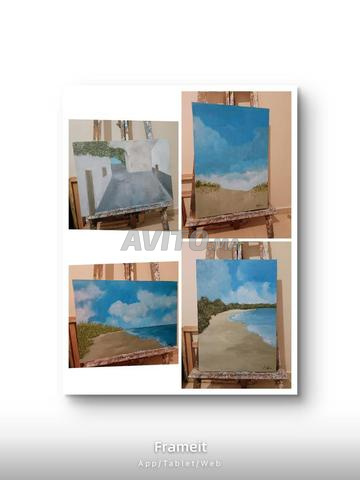 4 tableaux sur toile