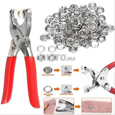 Pince à boutons pression métalliques avec boîte de boutons - 2